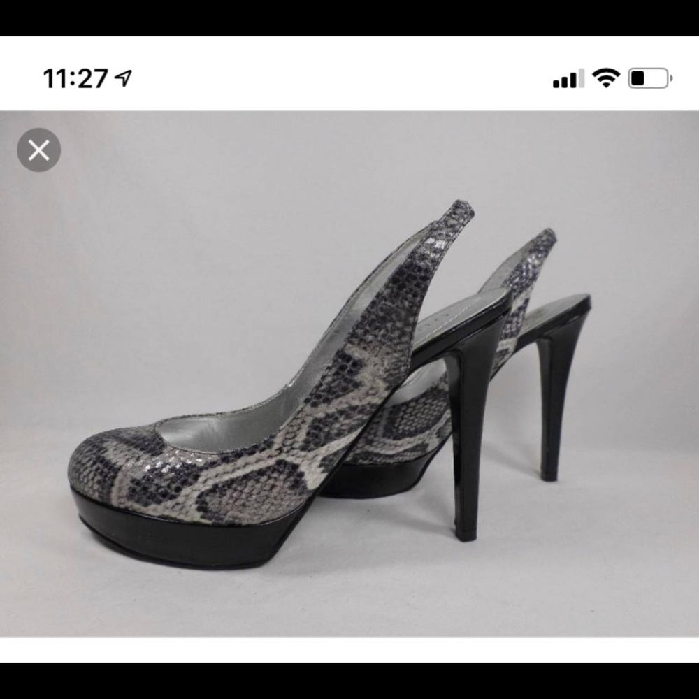 Guess snakeskin sling back pump sz 9.5